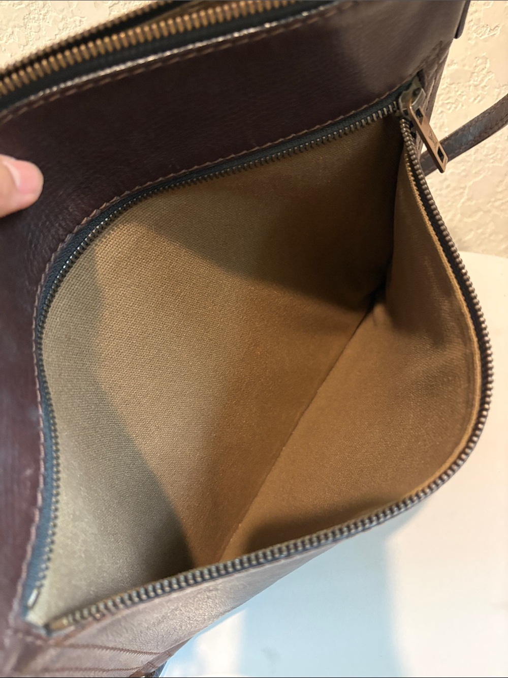 LOUIS VUITTON MM Pochette Chauny Shoulder Bag Brown Utah - Picture 15 of 16
